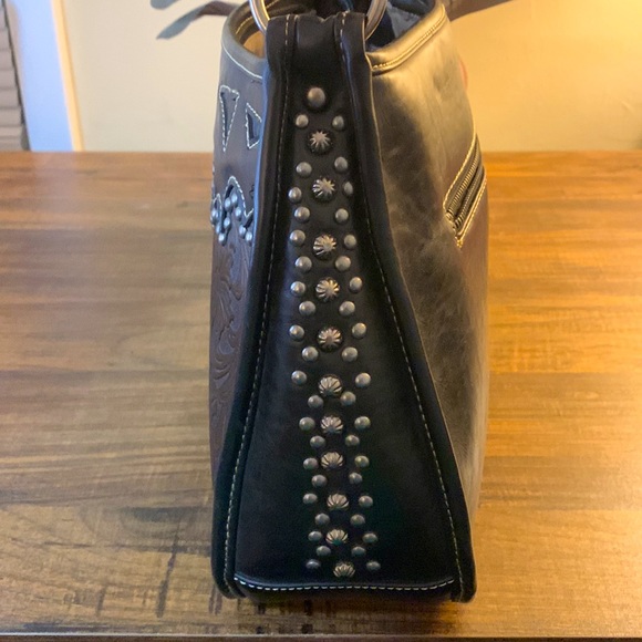 Trinity Ranch Black and Brown Leather Bag - Picture 2 of 7